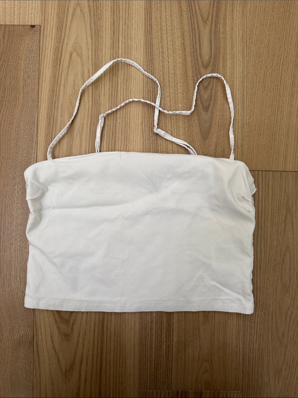 H&M White Cropped Tube Top with Straps